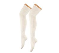 BF Souvenirs Calze da donna eleganti e sexy sopra il ginocchio, a maglia grossa, senza ferretto, anche come calze tradizionali, super morbide, in pizzo rimagliato a mano, per matrimoni, cocktail