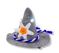 BF Souvenirs Fermaglio per capelli SEPPI con mini cappello e LED lampeggianti, accessorio bavarese per feste d'Oktoberfest, festa popolare, feste, carnevale e carnevale