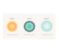 BFADMN Sun Salt and Sea Aura Poster su tela costiera arte minimalista spiaggia stampe trendy oceano spiaggia colorato astratto aura mente corpo anima decorazione estetica camera da letto yoga set 30,5