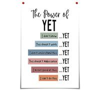 BFADMN The Power Of Yet Poster Therapy Office Decor DBT Canvas Wall Art Boho Classroom Growth Mindset Stampe Salute Mentale School Counselor Power Of Now Decor Poster per la camera dei bambini 40,6 x