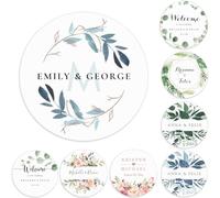 BFBZYME 100 Adesivi Personalizzati Per Bomboniere Di Nozze, Etichette Adesive In Vinile Con Nome E Data Personalizzati Per Logo Aziendale. Crea I Tuoi Adesivo Personalizzati, Adesivi Di Ringraziamento