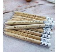 BFBZYME 20 Pezzi Di Matite Personalizzate Per Bomboniere Di Nozze | Nome E Icona Incisi | Matite In Legno Personalizzate Con Gomma Per Insegnanti E Studenti | Forniture Scolastiche All'ingrosso
