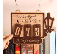 BFBZYME Libri Letti Quest'anno - Tracker Personalizzato Dei Libri Letti Con Nome, Cartello Da Appendere Alla Libreria, Decorazione Per Amanti Dei Libro, Regalo Personalizzato Per Lettori(S:15X19cm)