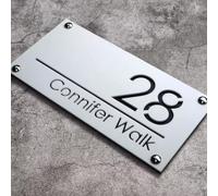 BFBZYME Targhette Personalizzate con Numeri Civici Moderni Targhetta Personalizzata in Acrilico per Esterni Numeri Civici 3D Cavi per Giardino, Cortile E Casa(White Black)