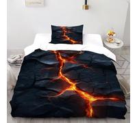 BFCATYIBZ Roccia Lava Set Di Biancheria Da Letto 2 Pezzi Con Stampa 3D Gothic Themes Copripiumino Con 1 Federe in Microfibra Morbida E Leggera Single（135x200cm）