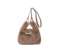 BFDSGWQ Mini borsa tote soffice e pelosa, Borse in pelliccia sintetica da donna, Borsa a tracolla in peluche, Borsa a tracolla in peluche (Khaki,One Size)