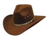 BFF-36BR Cappello Western Country Feltro USA Marrone Uomo Donna