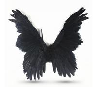 Bffcnl Espansioni Celesti Piumate Struttura Alare Piume con Piumino Orientabili Travestimento per Feste in Maschera, Cosplay, Nero, 60 60cm