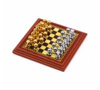 Bffcnl Miniature Game Board Tavolo da Scacchi in Miniatura Scacchiera Mobili per Casa Delle Bambole Piedistallo Base Quadrata Set Pedine Incluse Aspetto