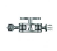 Bffcnl Staffa Doppia Sfera Regolabile Montaggio a Sfera con Piastra Rotonda Simmetrica Base Sferica AMPS, Titanio, Standard