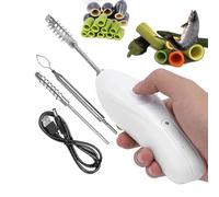 BFFDBFG Corer per Verdure Elettrico, Corer per Verdure Portatile, Corer per Zucchine Senza Fili con 2 Teste di Taglio, Raschietto per Bilancia Elettrico, Corer per Scava