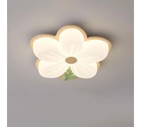 BFFGKGL Creativo Fiore Bianco Camera Dei Bambini Montaggio A Incasso Plafoniera Moderna E Minimalista Floreale Camera Da Letto In Legno Vicino Alla Lampada Da Soffitto Lampadario Da Cucina Nordica Per