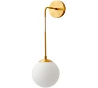 BFFGKGL Lampada da parete moderna a forma di globo in vetro di metà secolo, lampada da parete minimalista in ottone per corridoio, creatività nordica, lampada da parete per corridoio dorato per camera