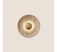 BFFGKGL Lampada da parete per corridoio in travertino giallo naturale minimalista retrò Lampada da parete per comodino rotonda moderna nordica Lampada da parete per corridoio in legno massello Wabi Sa