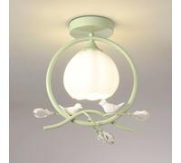 BFFGKGL Lampadario a forma di fiore in vetro di latte di metà secolo, lampada da soffitto a forma di fiore in vetro di latte, paese francese, per camera da letto bianca, lampada da soffitto a incasso,