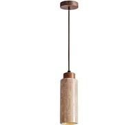 BFFGKGL Lampadario a sospensione da comodino in stile giapponese Wabi Sabi, industria retrò, flauto in travertino giallo, sala da pranzo, lampada a sospensione, lampadario moderno, cilindrico, nordico