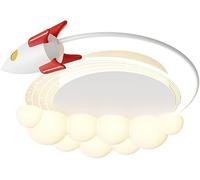 BFFGKGL Nordic Cartoon Rocket Surround Camera dei Bambini Plafoniera Moderna creatività Luna Ragazzi Ragazze Camera Lampada da soffitto Minimalista Nuvole Bianche Camera da Letto Lampadario per Asilo