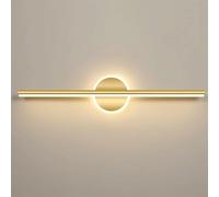 BFFGKGL Semplicità moderna Applique da parete per vanità del bagno in oro Creatività nordica Lampada da parete frontale a specchio con striscia lunga Lampada da parete lineare per bagno di metà secolo