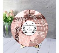 BFHEFGSUU Libro degli Ospiti Alternativo Personalizzato per Matrimonio Nome Personalizzato Libro degli Ospiti Rotondo in Acrilico Specchiato Regalo per Moglie Marito E Coppia Natale (Stile 2)
