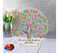 BFHEFGSUU Libro degli Ospiti Personalizzato A Forma di Albero per Matrimonio Personalizzato Nome Libro degli Ospiti A Forma di Albero Regalo per Moglie Marito Coppia Anniversario di Natale (Stile 26)