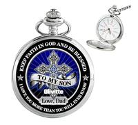BFHEFGSUU Orologio da tasca personalizzato per figlio, con nome personalizzato, divertente, regalo da papà, mamma, festa del papà, compleanno, Natale