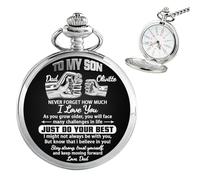 BFHEFGSUU Orologio da tasca personalizzato per figlio, con nome personalizzato, divertente, regalo da papà, mamma, festa del papà, compleanno, Natale, S 10