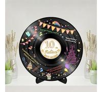 BFHEFGSUU Personalizzato per Il 10 Compleanno al Libro degli Ospiti Nome Personalizzato Acrilico Specchiato Rotondo per Firme Regalo Amici Familiari Compleanni Natale (Stile 13)