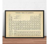BFKJDS Sistema periodico Chimico Stampa Murale Elementi Poster Tela Quadri Chimica Tavola Periodica Laboratorio Decorazione Parete 90x130 cm Cornice Nero