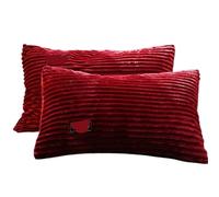 BFLCWSTD Fodere Cuscini Federe rettangolari semplici da 2 pezzi, una coppia, 48x74 cm, federe con cerniera for adulti, for letto o camera(Red)
