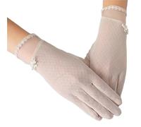 BFLCWSTD Guanti Da Sole Da Donna 1 paio di guanti estivi da donna con protezione solare touch screen anti-UV in seta ghiaccio sottili traspiranti antiscivolo corti guida femminile(LT-C-5-apricot)