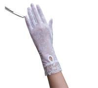 BFLCWSTD Guanti Da Sole Da Donna 1 paio di protezione solare estiva sexy in pizzo da donna che guidano guanti antiscivolo sottili e traspiranti all'aperto touch screen femminile(06A-white)