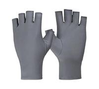 BFLCWSTD Guanti Da Sole Da Donna Guanti da donna corti e traspiranti con due dita, moda, protezione solare, senza, uomo, in seta di ghiaccio(Dark grey-fingerless)