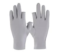 BFLCWSTD Guanti Da Sole Da Donna Guanti da donna corti e traspiranti con due dita, moda, protezione solare, senza, uomo, in seta di ghiaccio(Lightgrey-two finger)