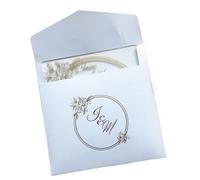 BFLCWSTD Partecipazioni Matrimonio Biglietti d'invito for matrimonio quadrati 10 pezzi con stampa personalizzata di parole in oro busta bianca(Envelop)