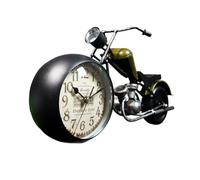 BFLKY Orologio da tavolo in metallo retrò a forma di moto, scultura decorativa per casa e ufficio, per amanti della bicicletta