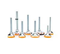 BFNDSSEOU Estensori for gambe for sedia in acciaio + gomma PVC | Livellamento di mobili di diverse dimensioni cromato: piedini regolabili(50xM12x100mm)