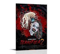 BFQMBKJUQ Terrifier - 2 poster artistici decorativi, idea regalo, a prova di umidità, resistente allo sbiadimento, impermeabile, incrostazioni, decorazione per casa e negozio, 50 x 75 cm, con cornice