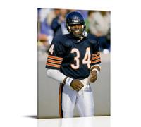 BFQMBKJUQ Walter Payton - Poster artistico decorativo, idea regalo, resistente all'umidità, resistente allo sbiadimento, impermeabile, per casa e negozio, 20 x 30 cm, con cornice