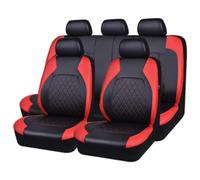 BFRDGE 9 Pezzi Set di Coprisedili in Pelle PU per Auto, per Ford Focus III Hatchback 2010-2014 Protezione Sedili Anteriori e Posteriori Coprisedile,C/Red