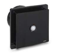 BFS150P-B - Ventilatore da bagno nero con frontale in vetro e rilevatore di movi