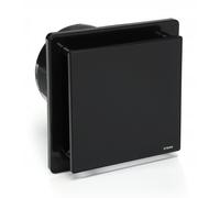 BFS150T-B - Ventilatore da bagno nero con frontale in vetro e timer