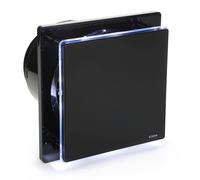 BFS150T B Ventilatore da bagno nero con vetro e timer 150 mm BFS150T B