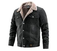 BFSGBFNTMD Giacca di Jeans da Uomo Plus Imbottita di Velluto Casual