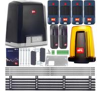 BFT Deimos AC Kit A800 MAG Motore per cancello scorrevole automatico per cancelli fino a max. 800 kg e 12 m con 4 telecomandi, cremagliera da 5 m, luce di allarme, fotocellula per cancello di cortile