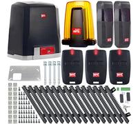 BFT Deimos Ultra Kit A600 A600 - Attuatore per cancello scorrevole per max. 600 kg e 12 m, con 3 telecomandi, cremagliera da 5 m, luce di allarme, fotocellula per cancello cortile