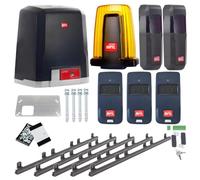BFT Deimos Ultra Kit A600 A600 - Attuatore per cancello scorrevole per max. 600 kg e 12 m, con 3 telecomandi, cremagliera da 5 m, luce di allarme, fotocellula per cancello cortile
