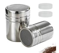 BFUZXY 2 spargitore per zucchero a velo, in acciaio inox, per cacao, per zucchero a velo, zucchero, sale, cacao, farina