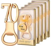 BFYDOAA 36Pieces apribottiglie per 70° anniversario per gli ospiti, apribottiglie in metallo dorato per feste di compleanno, regalo, souvenir