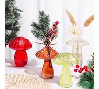 BFYDOAA Set di 4 vasi colorati per boccioli in vetro colorato per piante idroponiche per fiori, diffusore a canne, centrotavola da tavolo