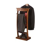 BFYLSQUE Appendiabiti Indossatore Servomuto Camera in Legno Abiti Servo Muto per Camera Portapantaloni Anteriore con Guaina in Gomma Antiscivolo - A x L x P: 112,2 x 44,4 x 30 cm